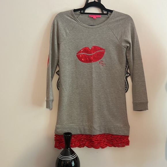 Betsey Johnson Red Sequin Lips Dress - Picture 3 of 5